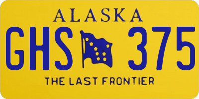 AK license plate GHS375