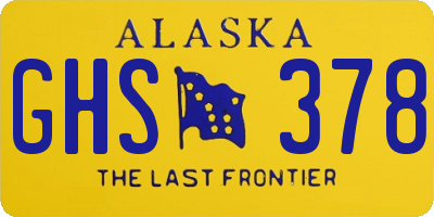 AK license plate GHS378