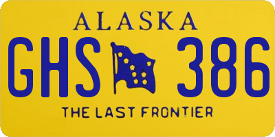 AK license plate GHS386