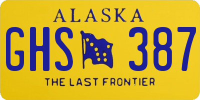 AK license plate GHS387