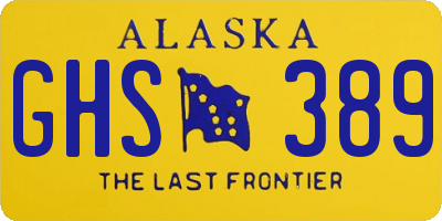 AK license plate GHS389