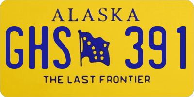AK license plate GHS391