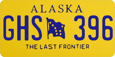 AK license plate GHS396
