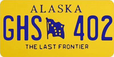 AK license plate GHS402