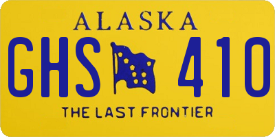 AK license plate GHS410