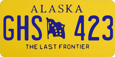 AK license plate GHS423