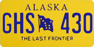AK license plate GHS430