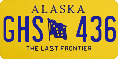 AK license plate GHS436