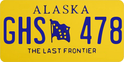 AK license plate GHS478