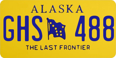 AK license plate GHS488