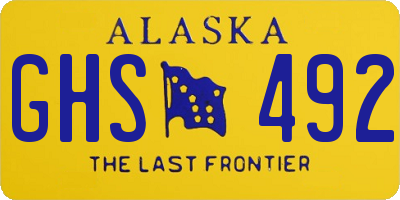 AK license plate GHS492