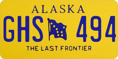 AK license plate GHS494
