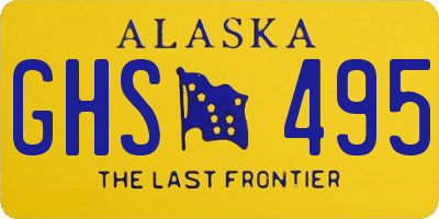 AK license plate GHS495