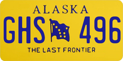 AK license plate GHS496
