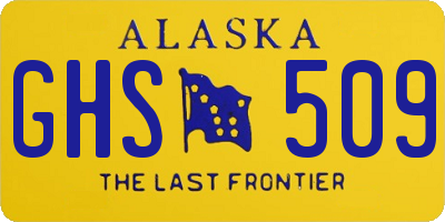 AK license plate GHS509