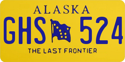 AK license plate GHS524
