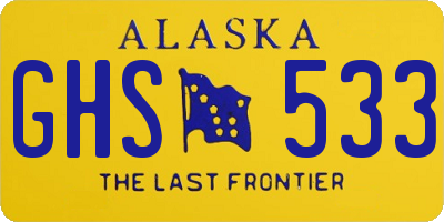 AK license plate GHS533