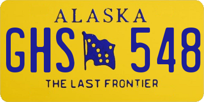 AK license plate GHS548