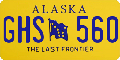AK license plate GHS560