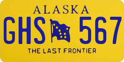 AK license plate GHS567
