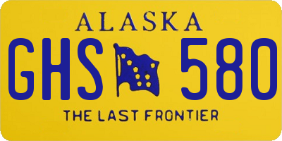 AK license plate GHS580