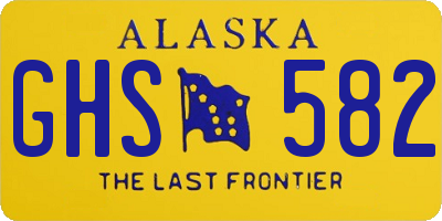 AK license plate GHS582