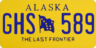 AK license plate GHS589