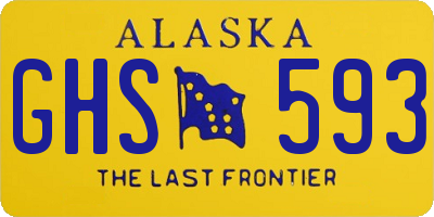 AK license plate GHS593