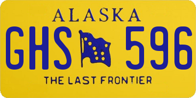 AK license plate GHS596