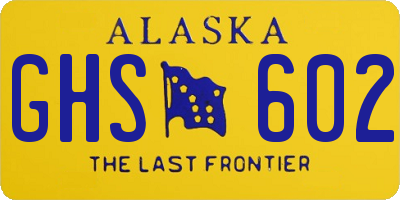 AK license plate GHS602
