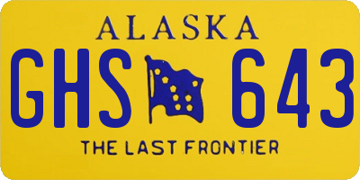 AK license plate GHS643