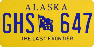 AK license plate GHS647