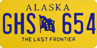 AK license plate GHS654