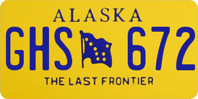 AK license plate GHS672