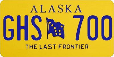 AK license plate GHS700