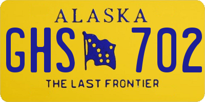 AK license plate GHS702