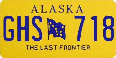 AK license plate GHS718
