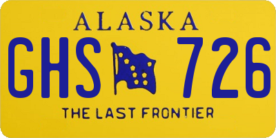 AK license plate GHS726