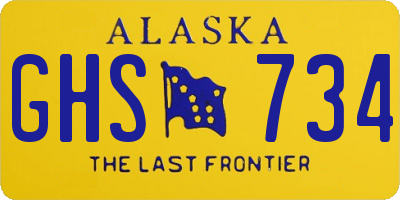 AK license plate GHS734