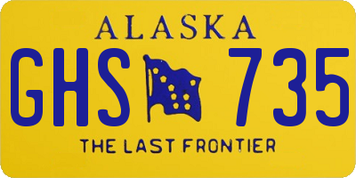 AK license plate GHS735