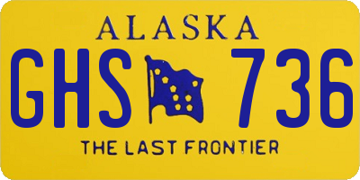 AK license plate GHS736