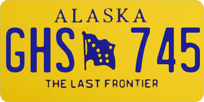 AK license plate GHS745
