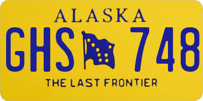 AK license plate GHS748