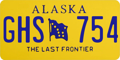 AK license plate GHS754