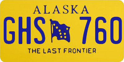 AK license plate GHS760