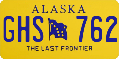 AK license plate GHS762