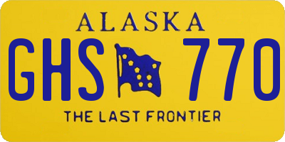 AK license plate GHS770