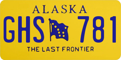 AK license plate GHS781