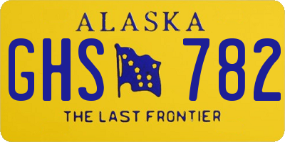 AK license plate GHS782