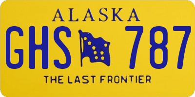 AK license plate GHS787